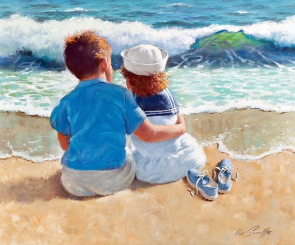 Картины дети и море