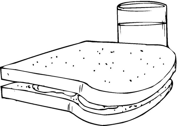 Сэндвич раскраска