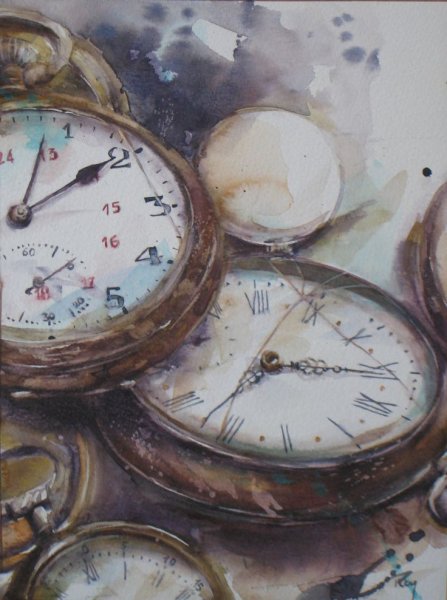 Акварельные часы