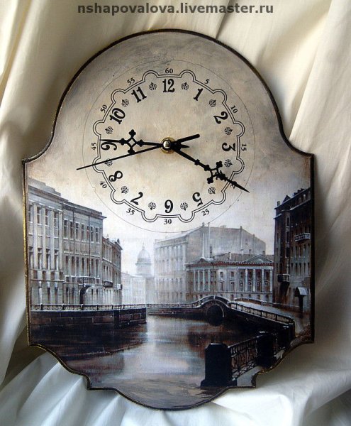 Декупаж часы настенные