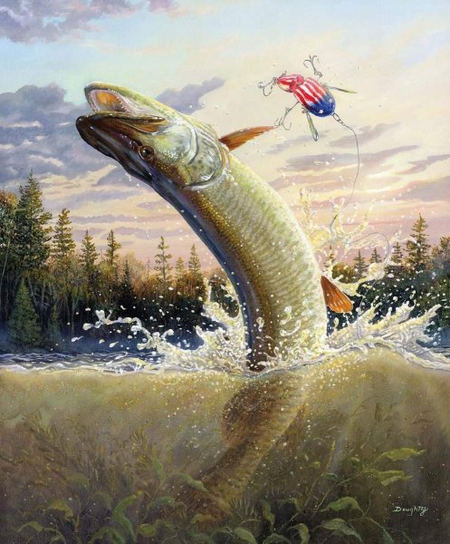 Щука живопись