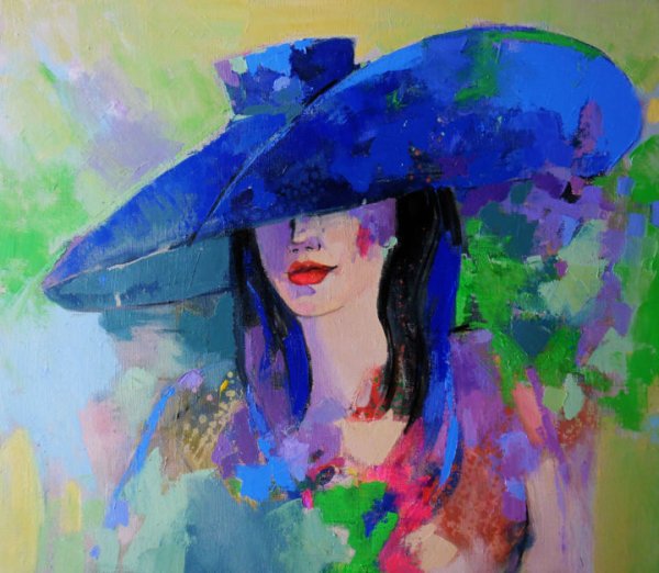 Женщина в шляпе живопись