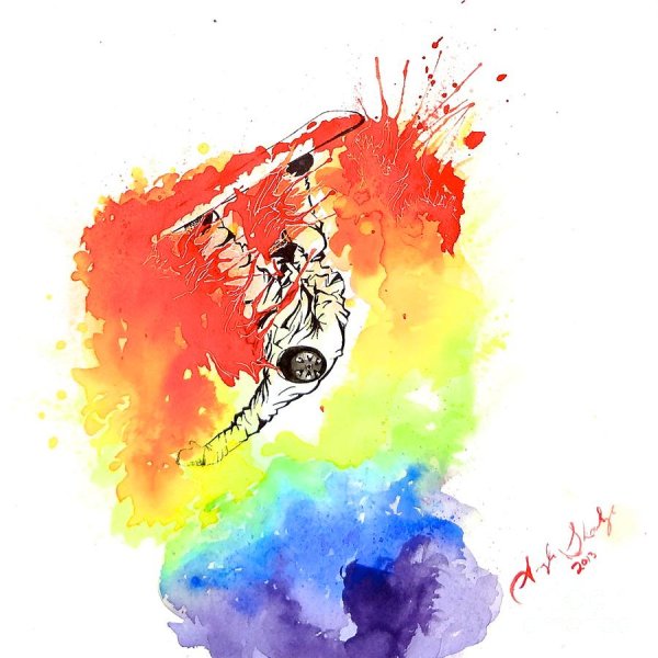 Горнолыжники живопись