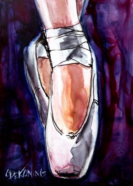 Пуанты гуашью