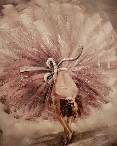 Балерина в цветах живопись