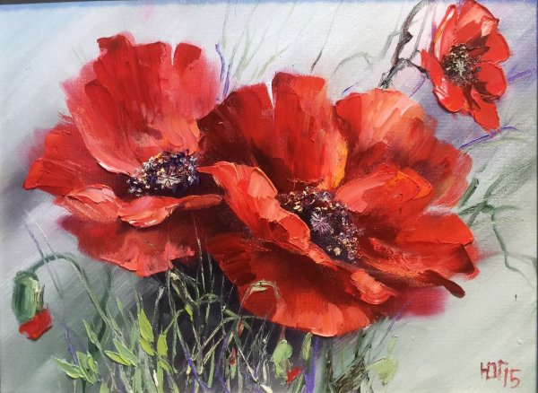 Мастер класс живопись маслом маки