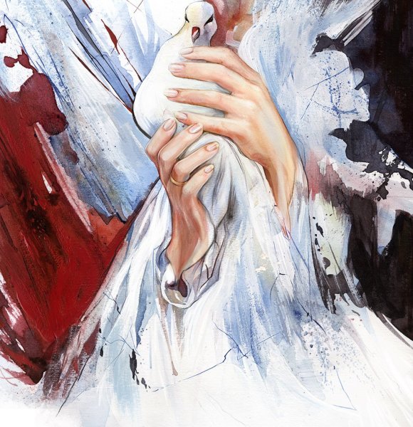 Женские руки акварель