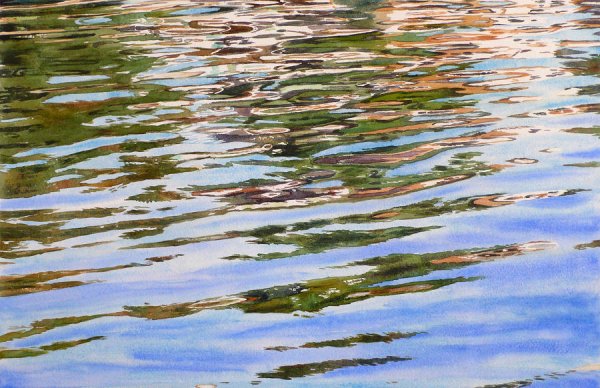 Отражение в воде маслом