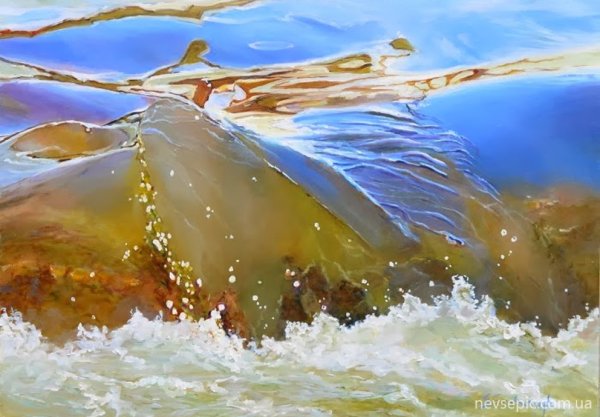 Отражение в воде маслом