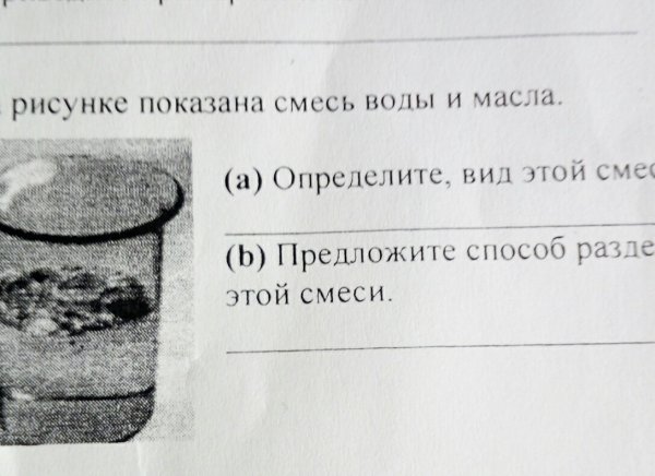 Смесь воды и масла вид смеси