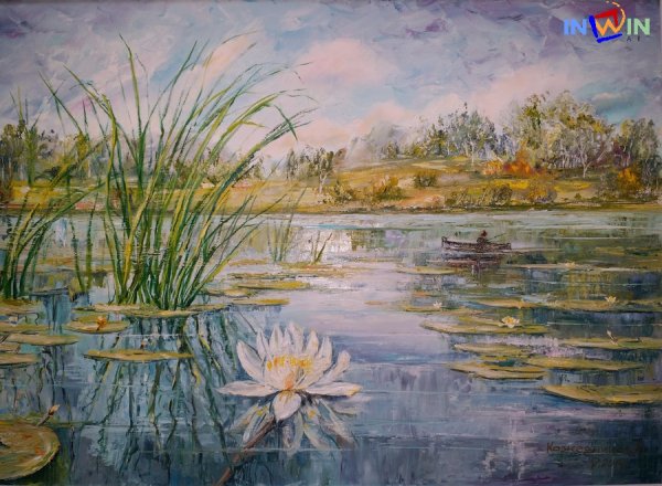 Живопись озеро кувшинки