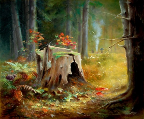 Сказочный лес маслом