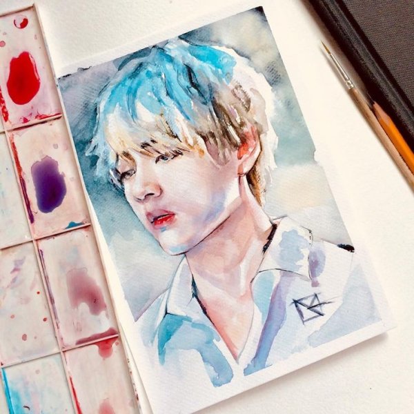 Акварелью BTS АРМИ