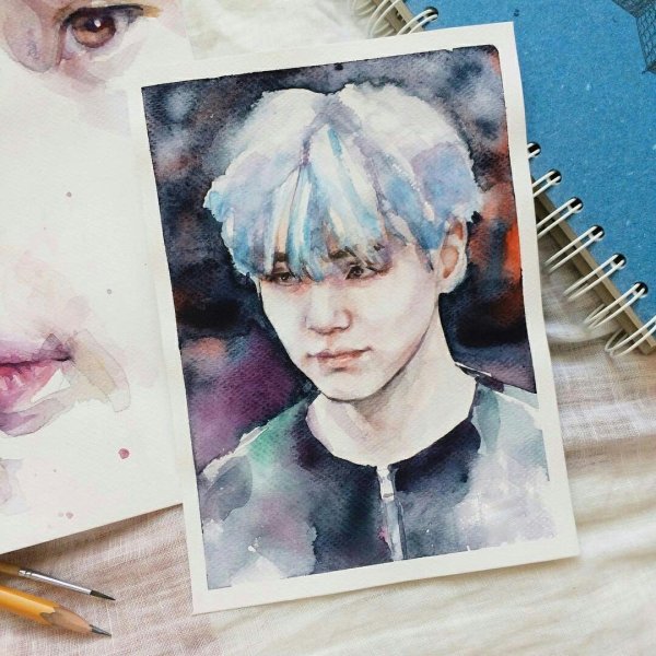 Рисунки БТС акварелью