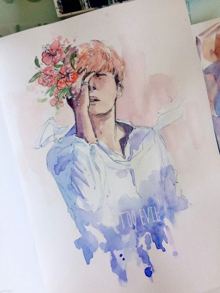 Арт БТС акварелью