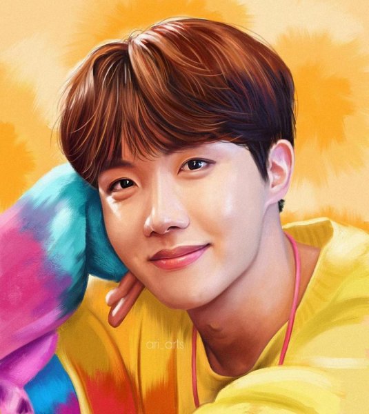 БТС акварелью Тэхен