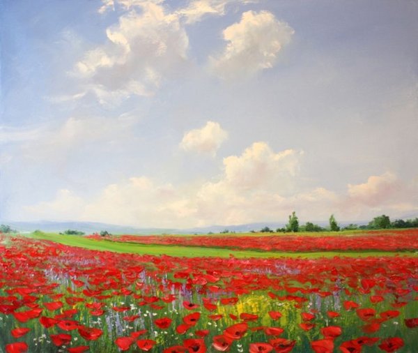 Картина Сахарова Маковое поле