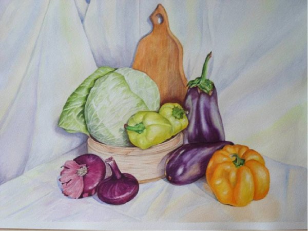 Рисование овощей и фруктов