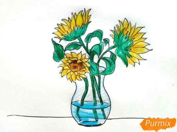 Рисование ваза с цветами