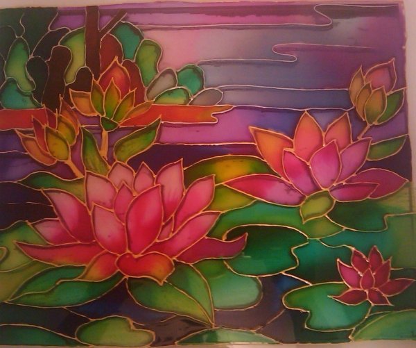 Рисование на стекле витражными красками