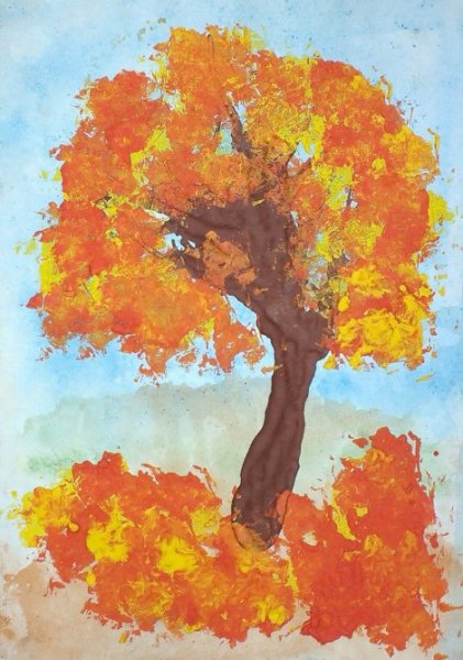 Рисование осеннее дерево