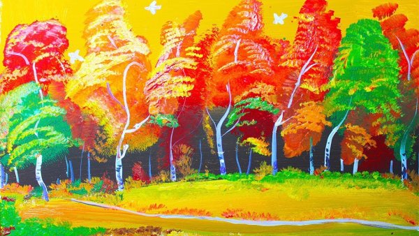 Осенний лес рисунок