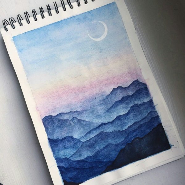 Лёгкие рисунки акварелью в скетчбуке