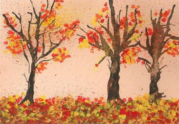Рисование осеннее дерево