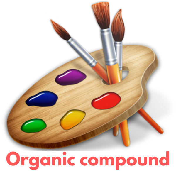 Палитра с красками и кистями