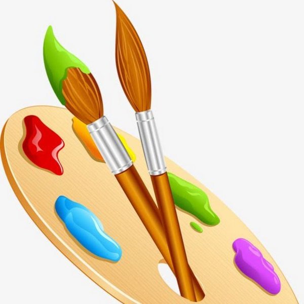 Палитра с кисточкой