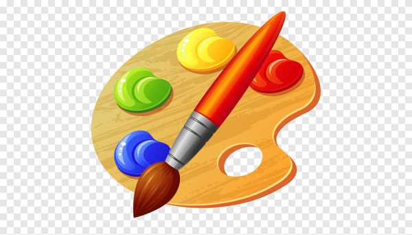 Палитра с красками на прозрачном фоне