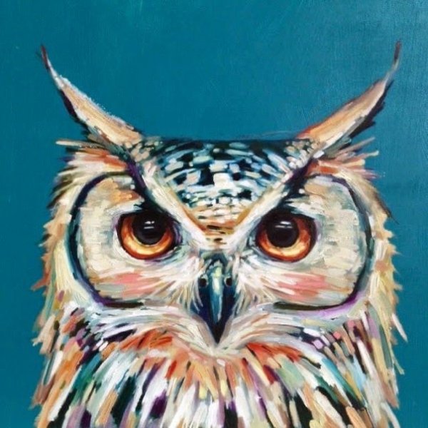 Сова живопись гуашь акрил
