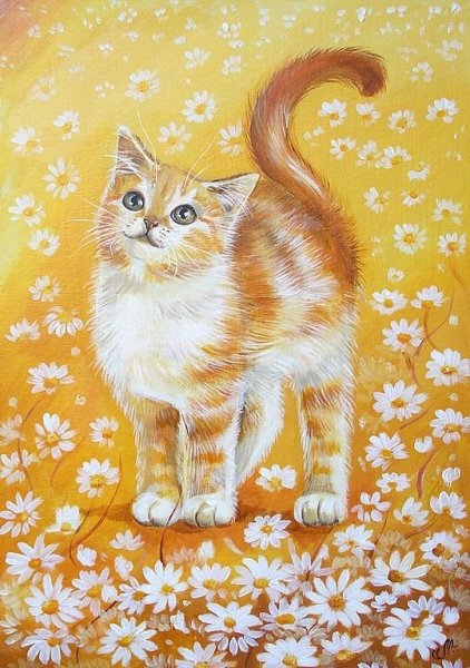 Рисовать кошку красками