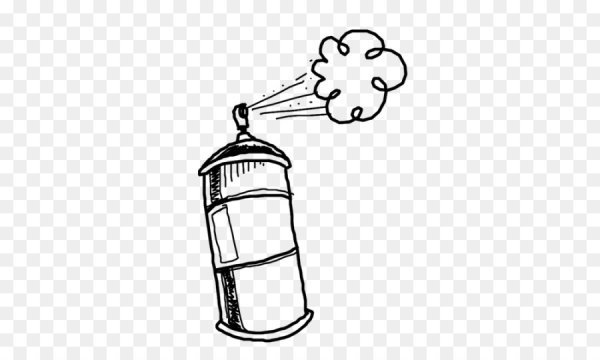 Баллончик с краской на белом фоне