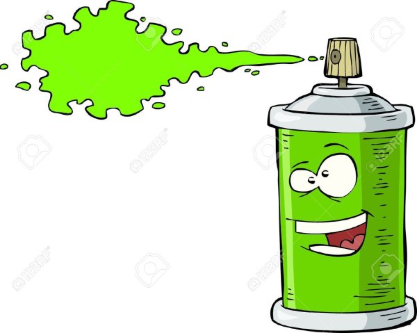 Мультяшный баллончик с краской