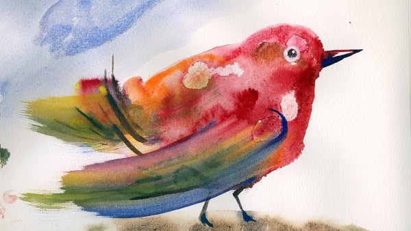 Детские рисунки акварелью