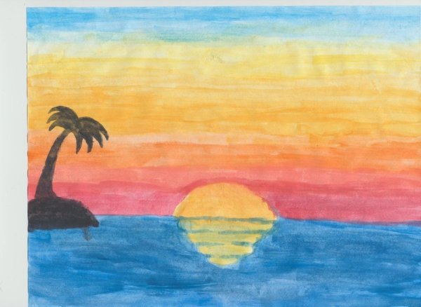 Рисование морской пейзаж