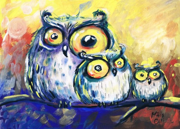 Яркий рисунок красками