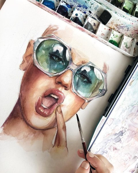 Пейзаж фломастерами