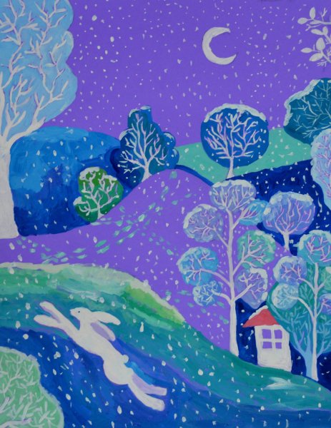 Зимний пейзаж рисунок