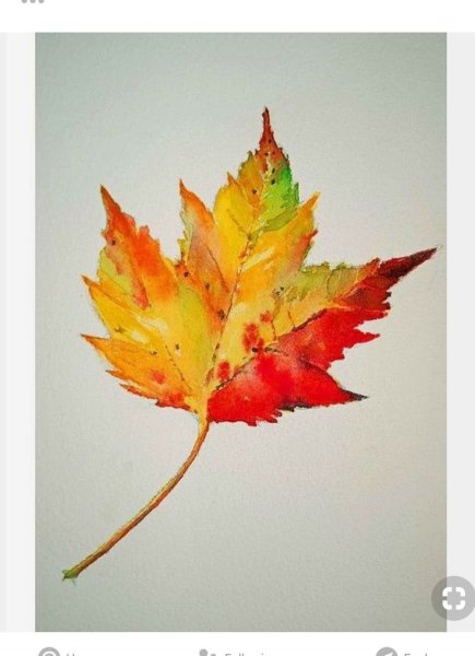 Осенние листья акварель