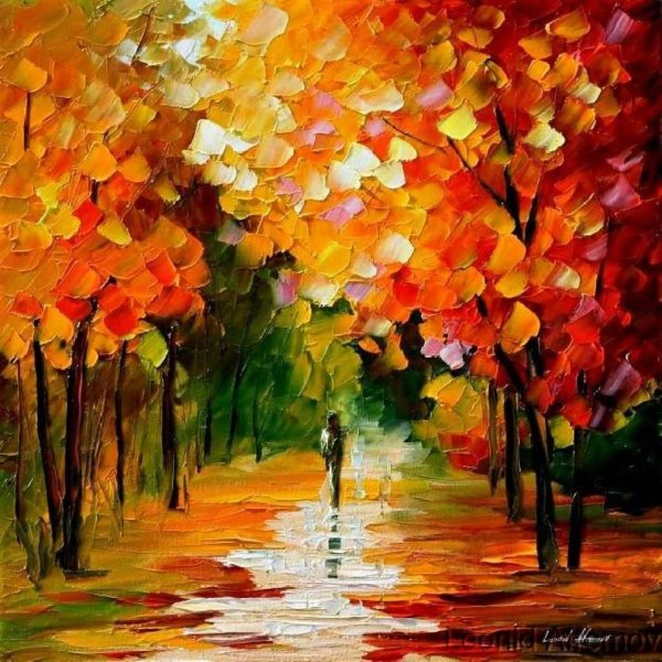 Осенний пейзаж мазками