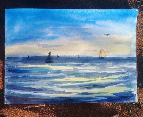 Мастер класс по рисованию моря