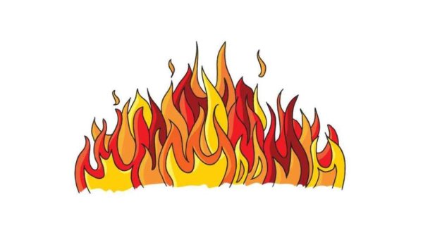Рисунок огня пламени в камине