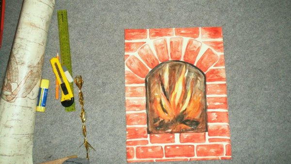 Нарисовать огонь для камина