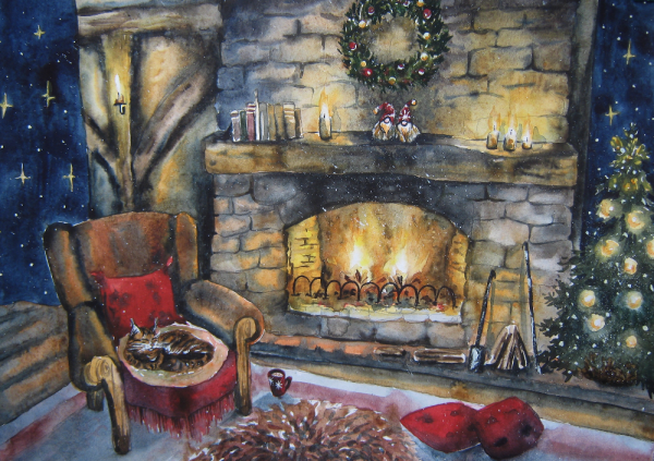 Зимний вечер у камина