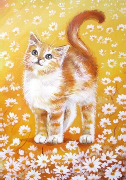 Рисовать кошку красками