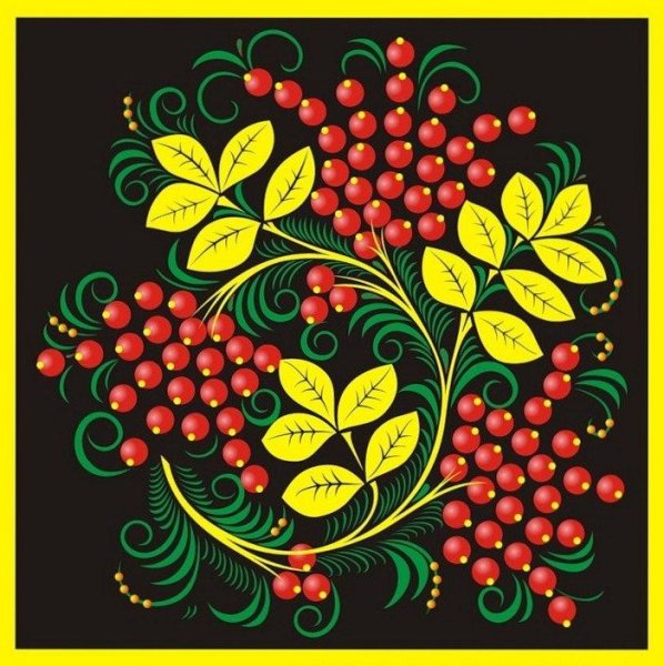 Хохломская роспись Рябинка