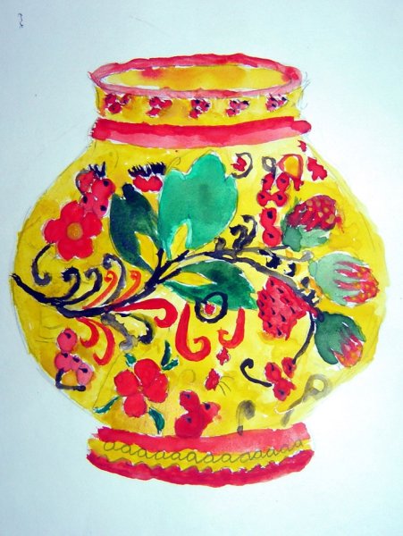 Роспись кувшинчиков хохломской старшая группа