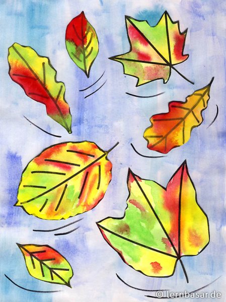 Рисование осенних листьев
